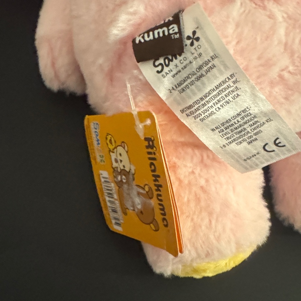 NEW LARGE Jumbo size San X Rilakkuma 16” pink sherbet plush bear w/zipper back - Picture 3 of 3